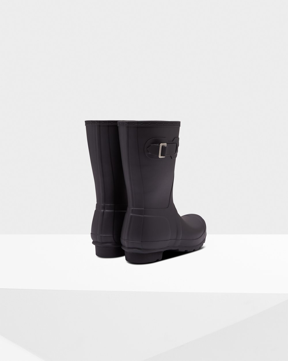 Womens Short Rain Boots - Hunter Original Insulated (07SOWTGCK) - Black